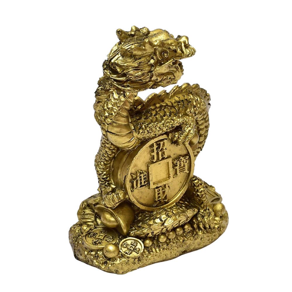 Dragon auriu cu moneda chinezeasca - 1 | YEO